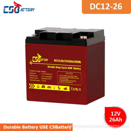 CSBattery 12v 26ah Deep Cycle AGM/GEL Battery Amy